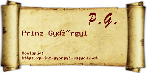 Prinz Györgyi névjegykártya