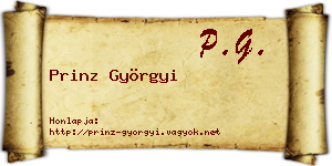 Prinz Györgyi névjegykártya